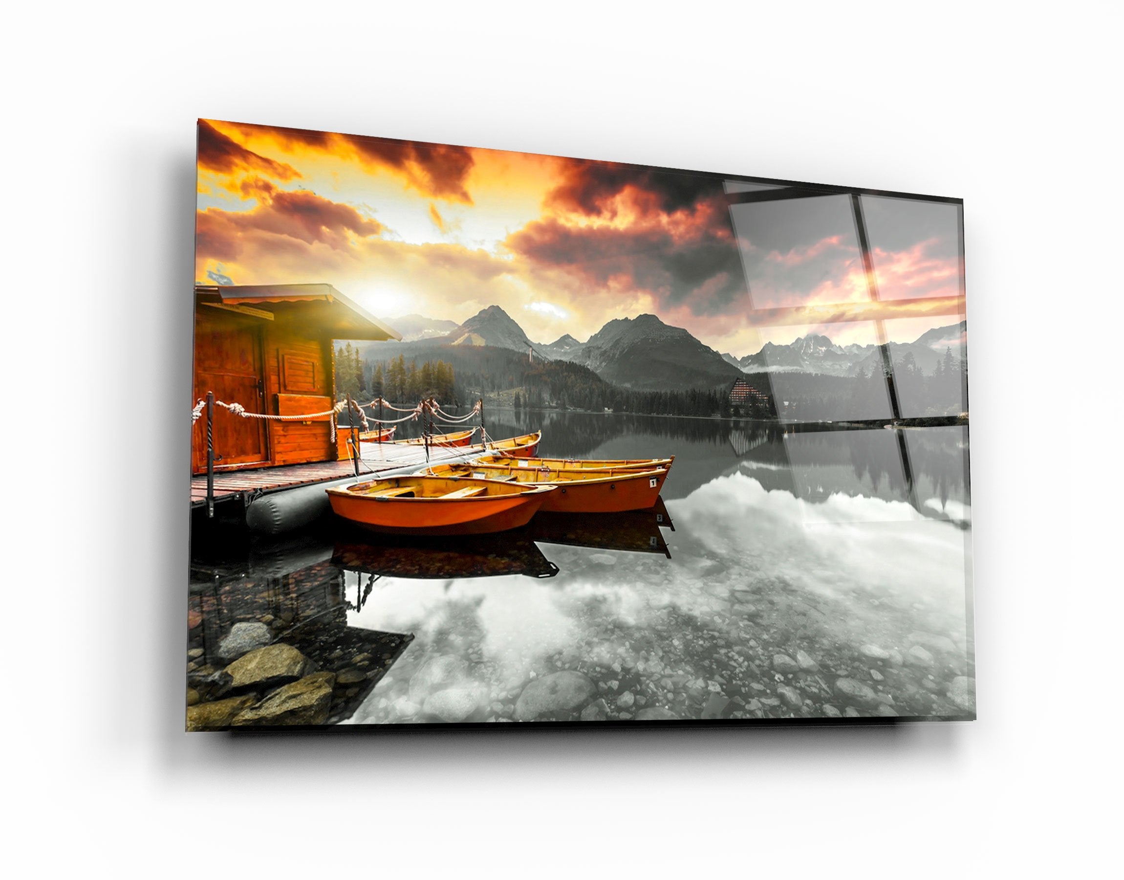 ・"Calm Lake V2"・Glass Wall Art | Artdesigna Glass Printing Wall Arts.