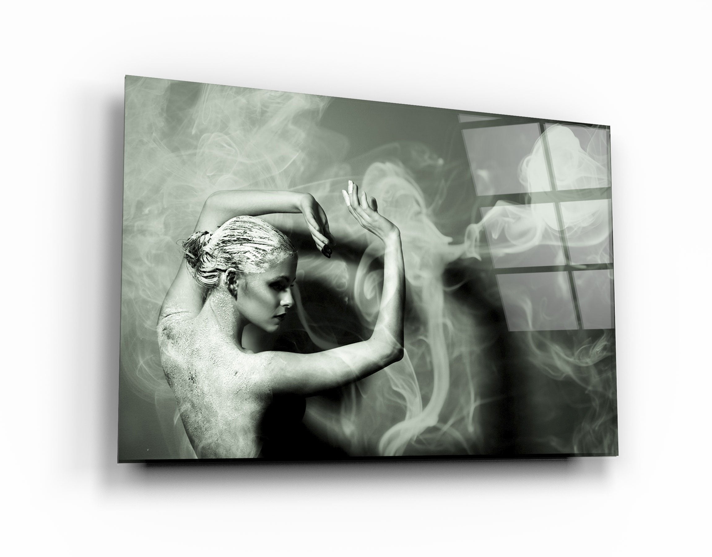 ・"Dancing With Smoke"・Glass Wall Art | Artdesigna Glass Printing Wall Arts.