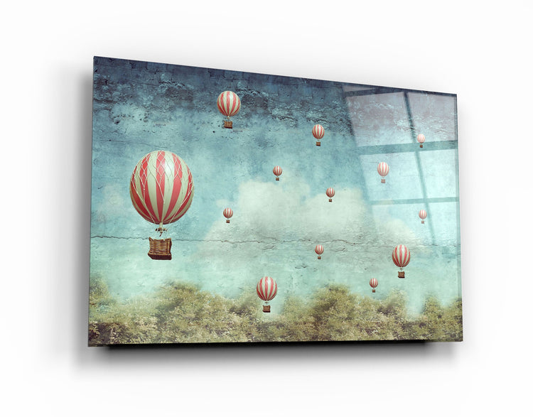 ・"Abstract Air Balloons"・Glass Wall Art | Artdesigna Glass Printing Wall Arts.