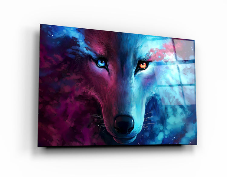 ・"Mystical Wolf"・Glass Wall Art | Artdesigna Glass Printing Wall Arts.