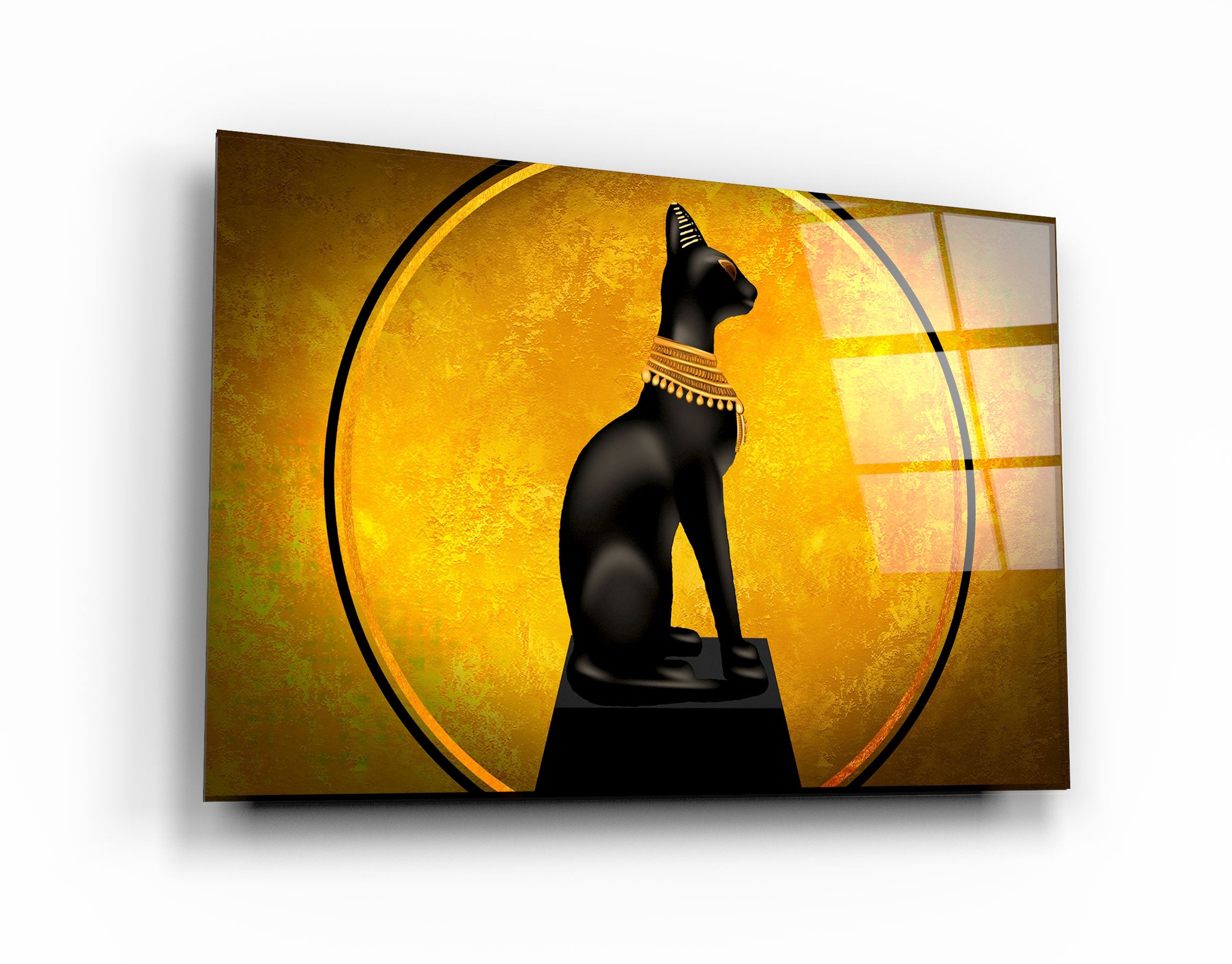 ・"An Egyptian Cat"・Glass Wall Art | Artdesigna Glass Printing Wall Arts.