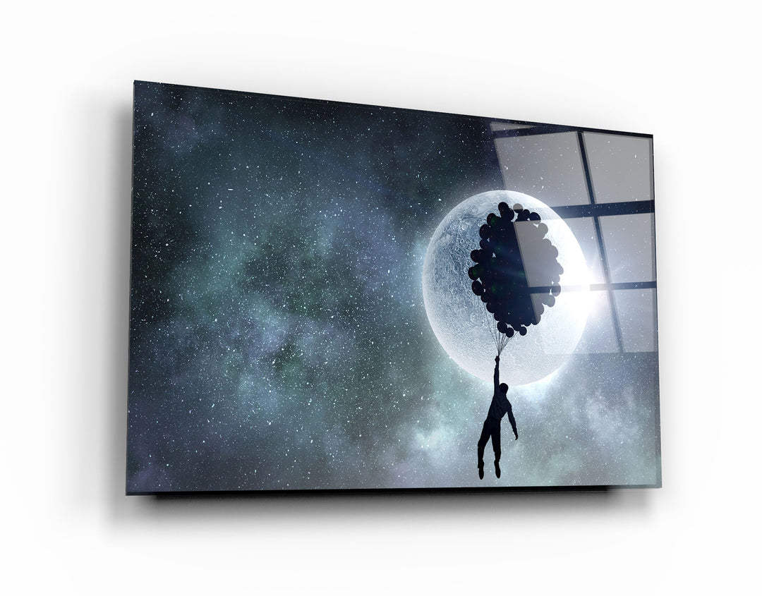 ・"To The Moon"・Glass Wall Art | Artdesigna Glass Printing Wall Arts.