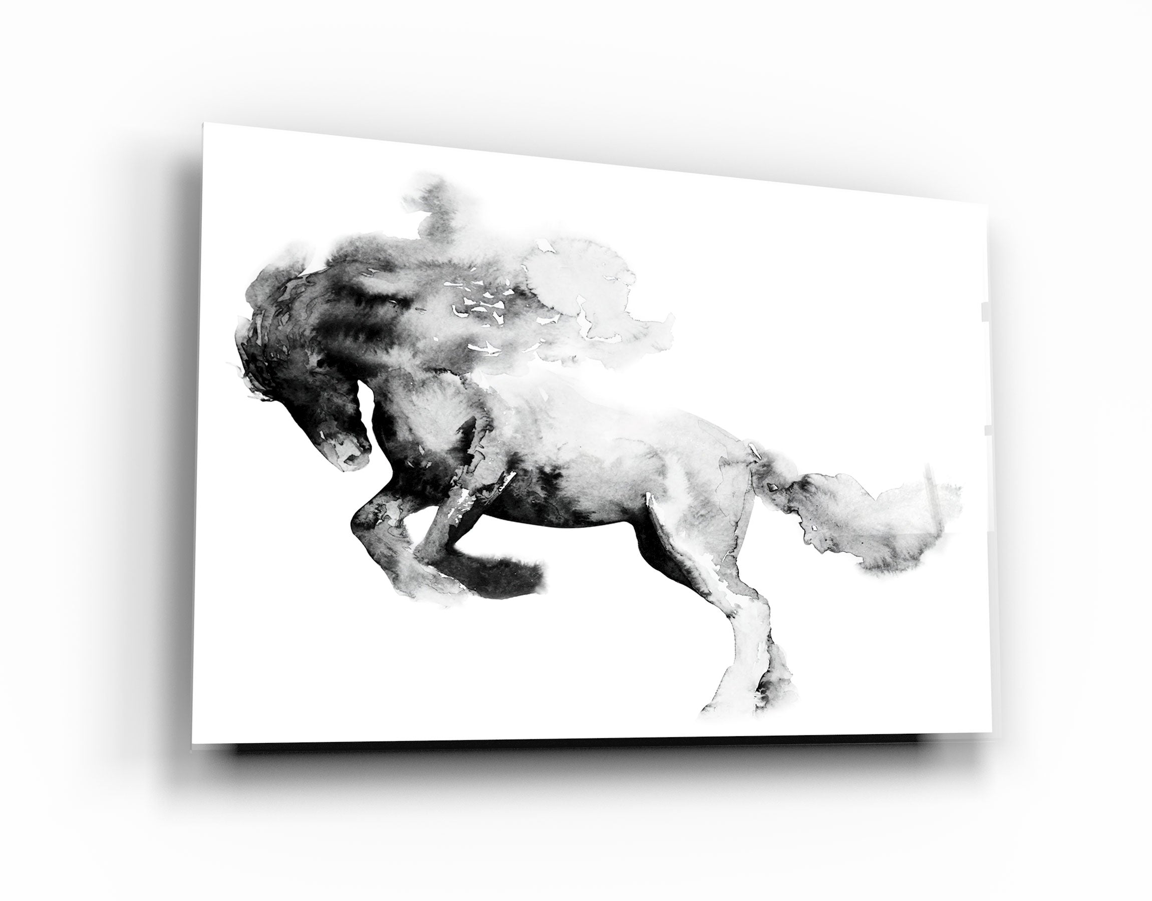 ・"Running Horse Silhouette"・Glass Wall Art | Artdesigna Glass Printing Wall Arts.