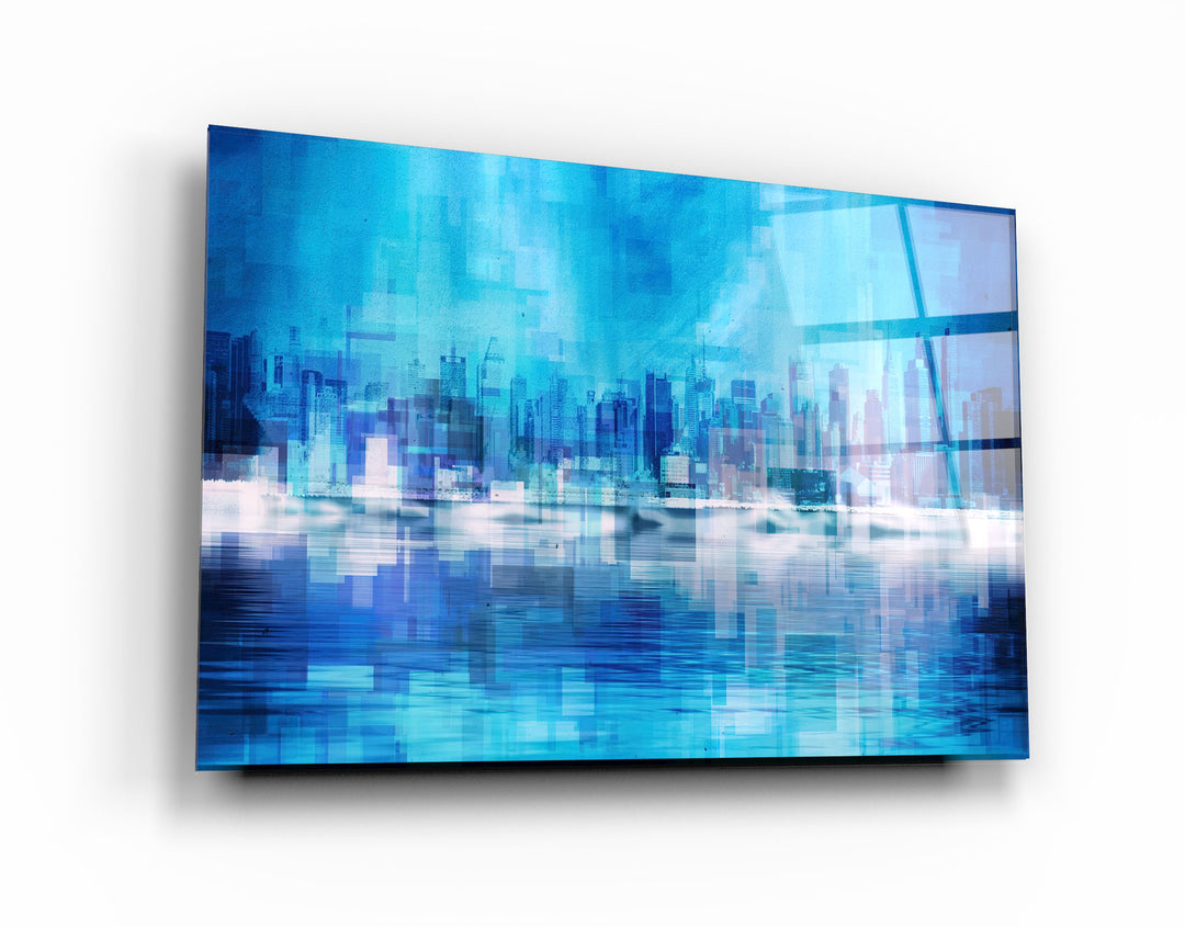 ・"The Fuzzy Cityscape Of New York"・Glass Wall Art | Artdesigna Glass Printing Wall Arts.