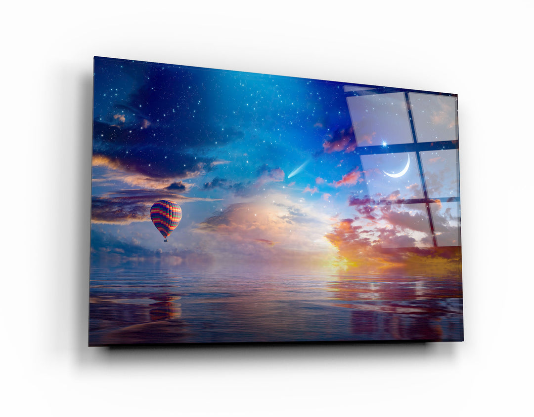 ・"The Crescent Moon Horizon"・Glass Wall Art | Artdesigna Glass Printing Wall Arts.