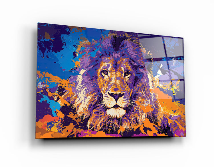 ・"The Lion In Colors"・Glass Wall Art | Artdesigna Glass Printing Wall Arts.