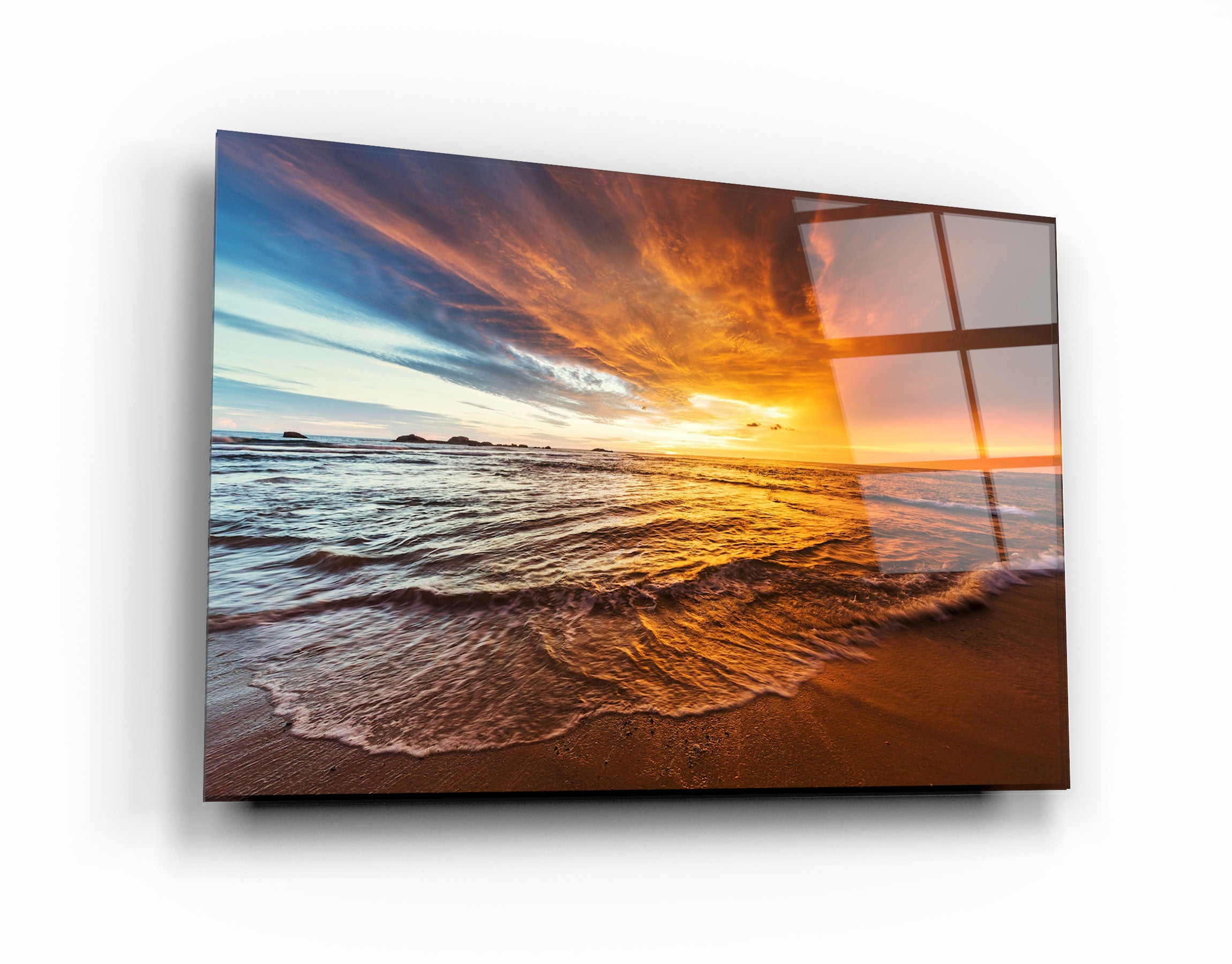 ・"Endless Ocean Wtih Sunset"・Glass Wall Art | Artdesigna Glass Printing Wall Arts.