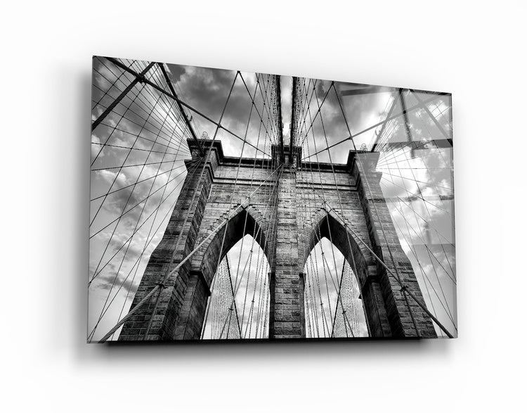 ・"Brooklyn Bridge"・Glass Wall Art | Artdesigna Glass Printing Wall Arts.