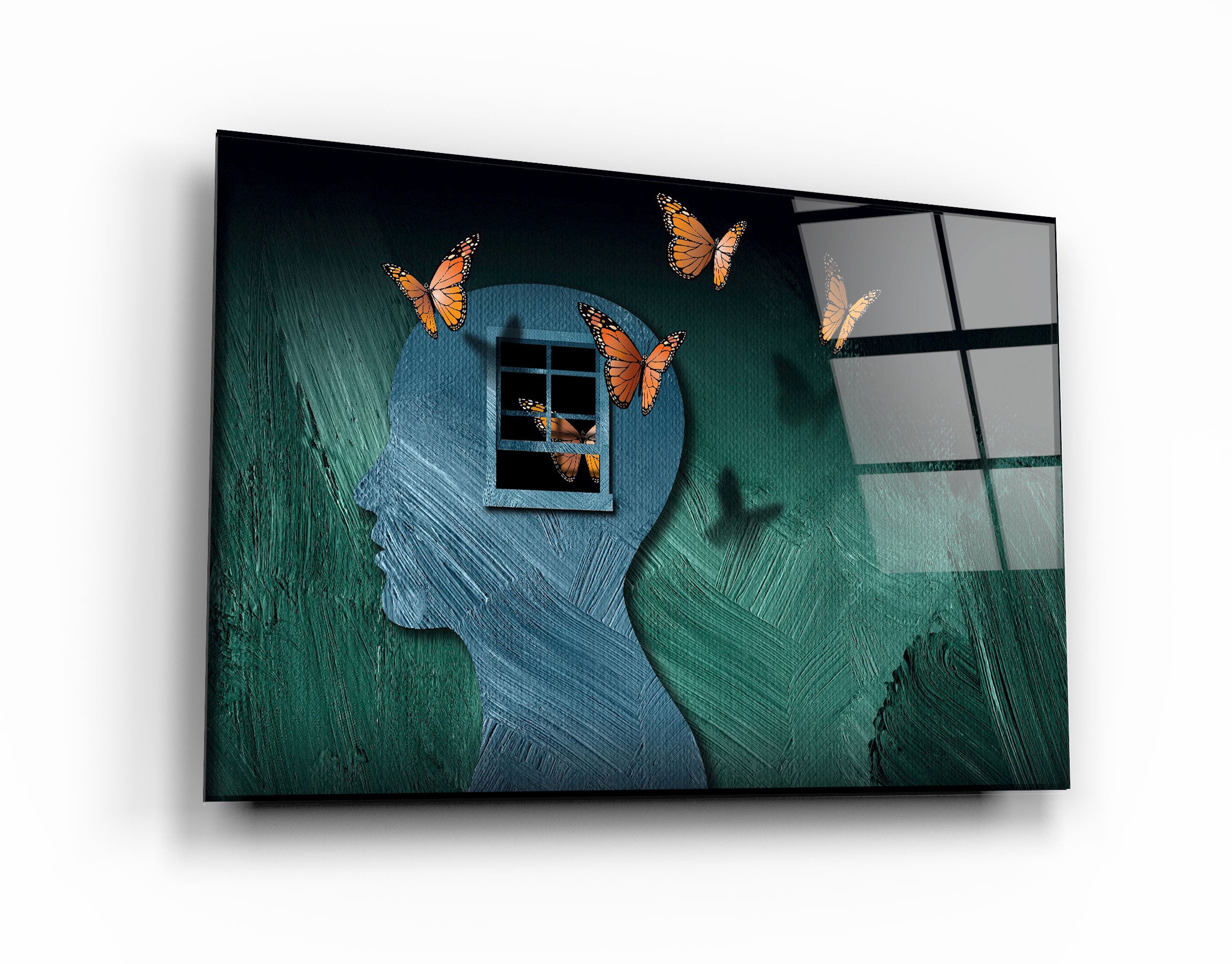 ・"Beauty Of Butterflies In The Mind"・Glass Wall Art | Artdesigna Glass Printing Wall Arts.