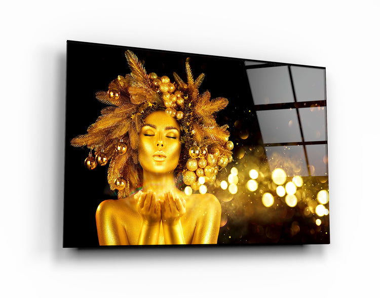 ・"The Beuty Of Golden"・Glass Wall Art | Artdesigna Glass Printing Wall Arts.