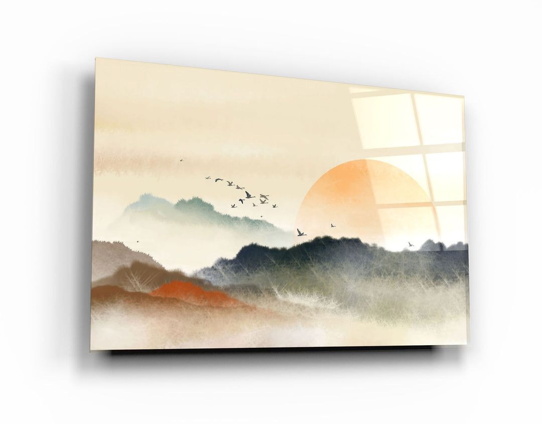 ・"Ink Wash Painting"・Glass Wall Art | Artdesigna Glass Printing Wall Arts.