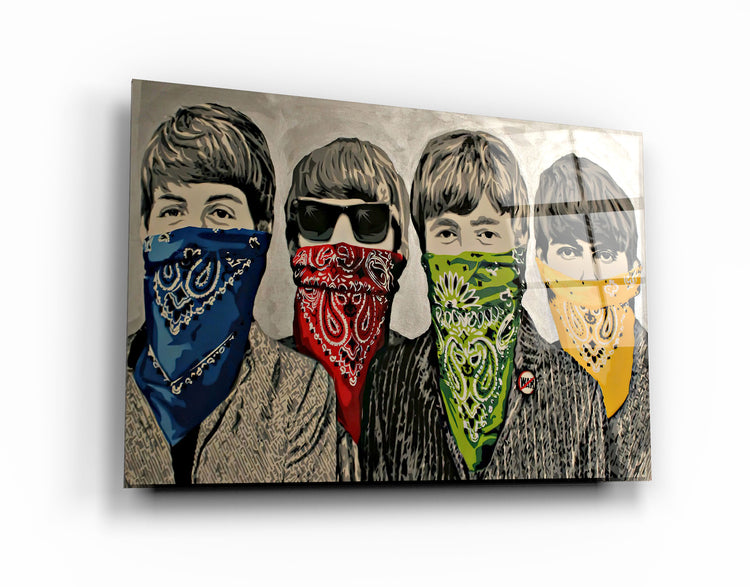 ・"Banksy - Beatles"・Glass Wall Art | Artdesigna Glass Printing Wall Arts.