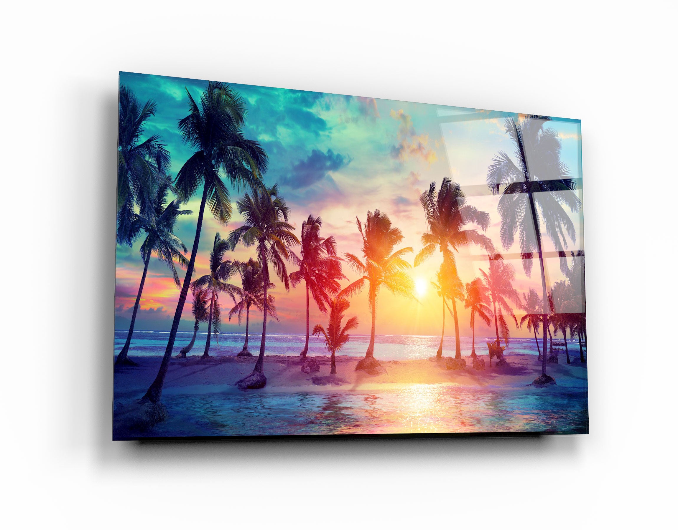 ・"Palm Trees "・Glass Wall Art | Artdesigna Glass Printing Wall Arts.