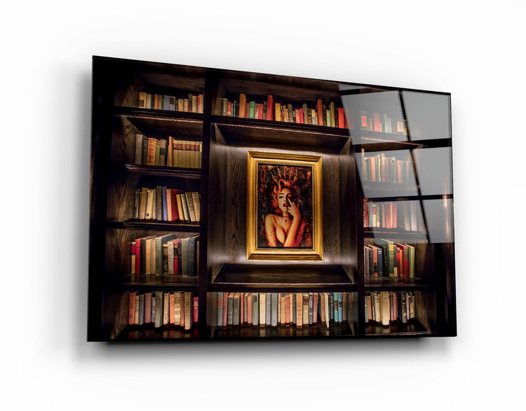 ・"A Small Library"・GLASS WALL ART | Artdesigna Glass Printing Wall Arts.