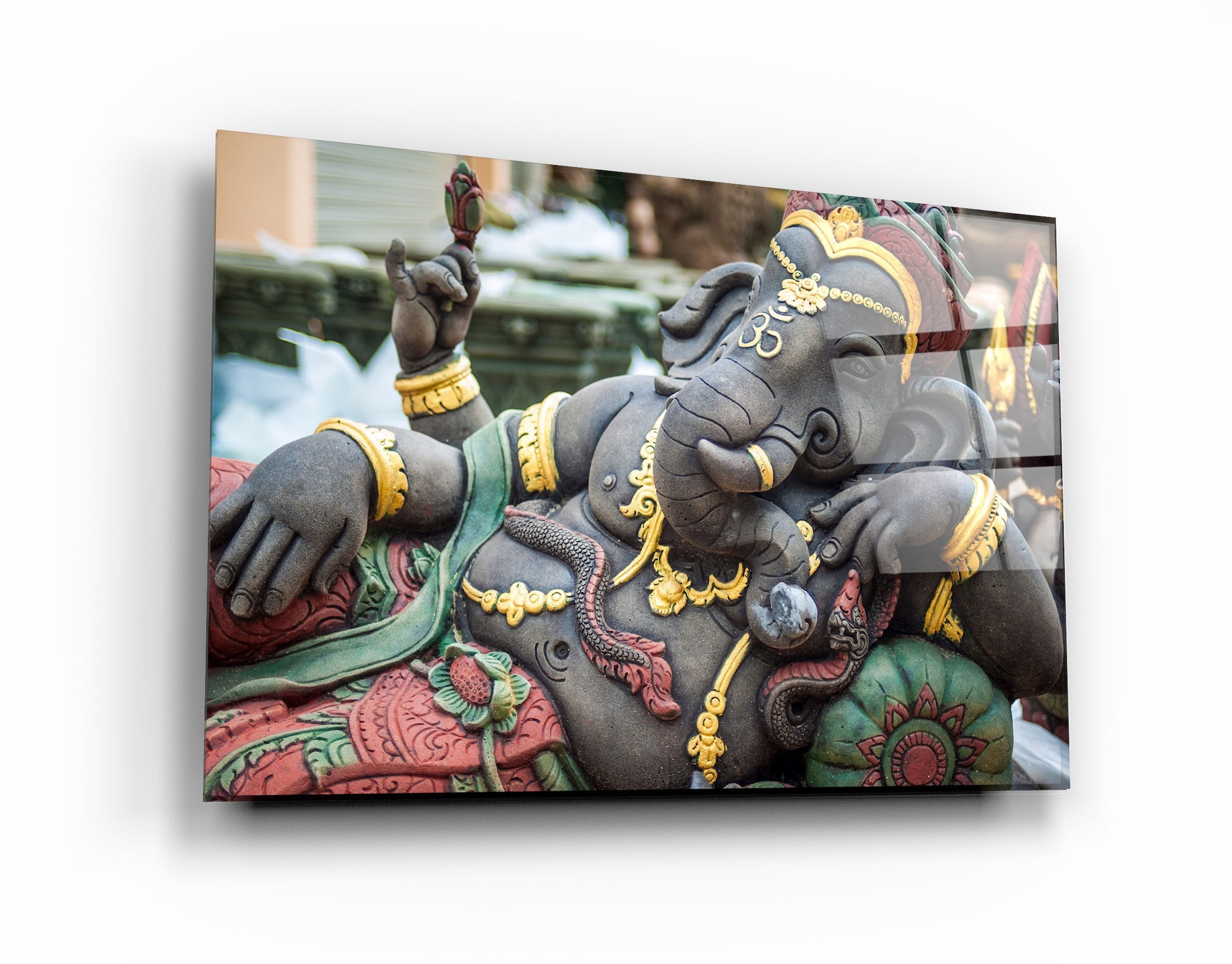 ・"Lord Ganesha Sculpture"・Glass Wall Art | Artdesigna Glass Printing Wall Arts.