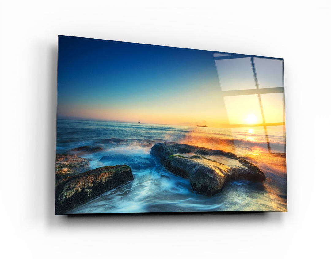 ・"Sea View"・Glass Wall Art | Artdesigna Glass Printing Wall Arts.