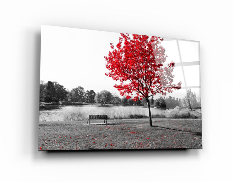 ・"Red Fall"・Glass Wall Art | Artdesigna Glass Printing Wall Arts.