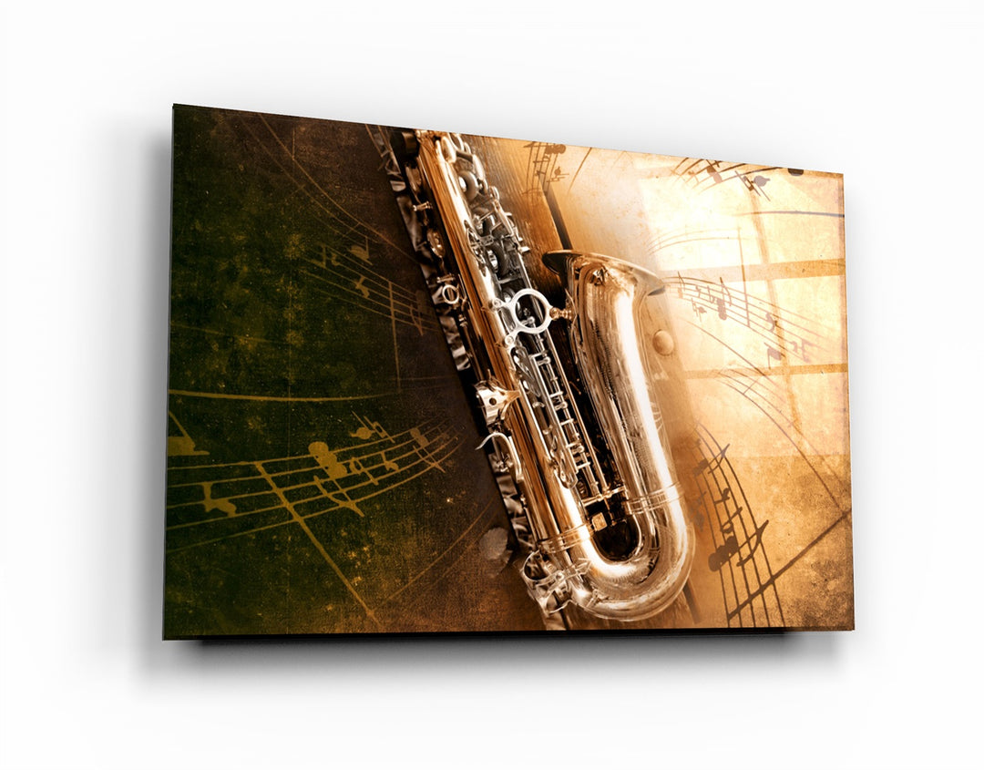 ・"Music (Saxophone)"・Glass Wall Art | Artdesigna Glass Printing Wall Arts.