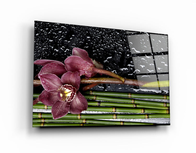 ・"Wet Orchid"・Glass Wall Art | Artdesigna Glass Printing Wall Arts.