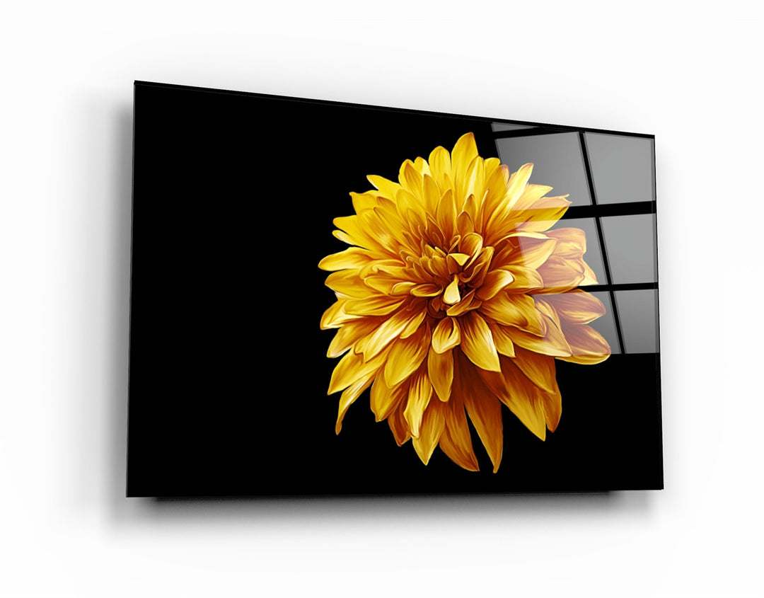 ・"Yellow Flower"・Glass Wall Art | Artdesigna Glass Printing Wall Arts.