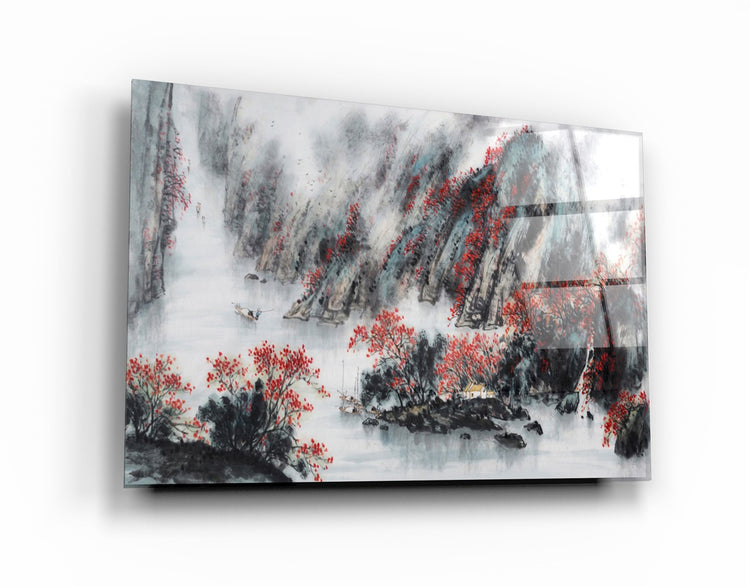 ・"Japanese Drawing"・Glass Wall Art | Artdesigna Glass Printing Wall Arts.