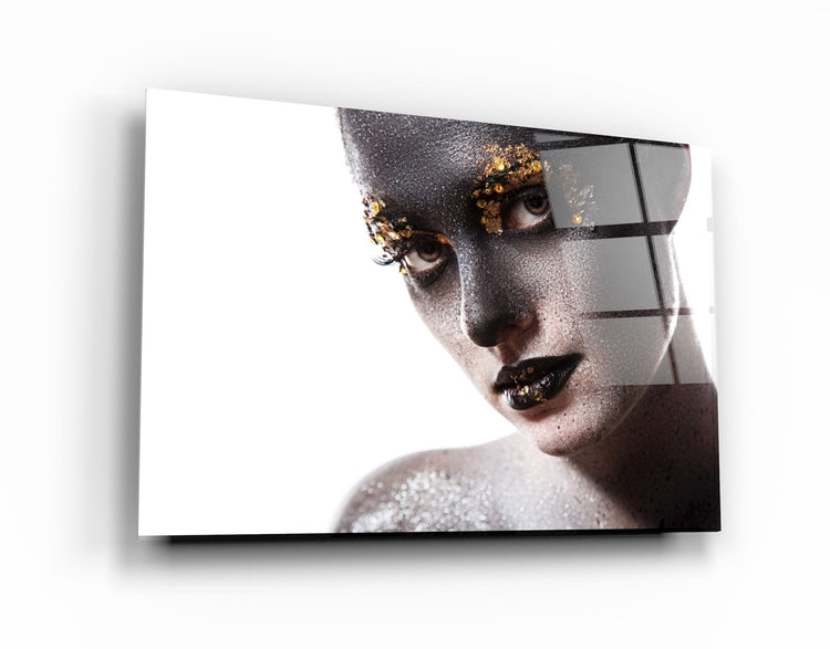 ・"Golden Eyebrow"・Glass Wall Art | Artdesigna Glass Printing Wall Arts.