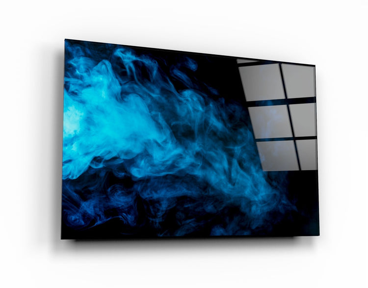 ・"Blue Smoke"・Glass Wall Art | Artdesigna Glass Printing Wall Arts.