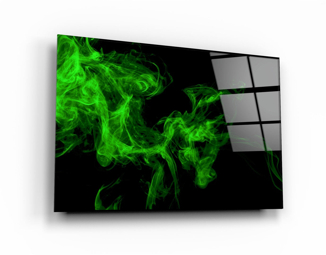 ・"Green Smoke"・Glass Wall Art | Artdesigna Glass Printing Wall Arts.