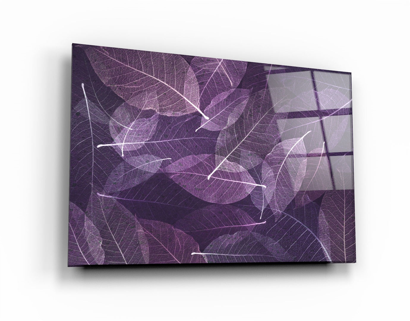 ・"Purple Leaf"・Glass Wall Art | Artdesigna Glass Printing Wall Arts.