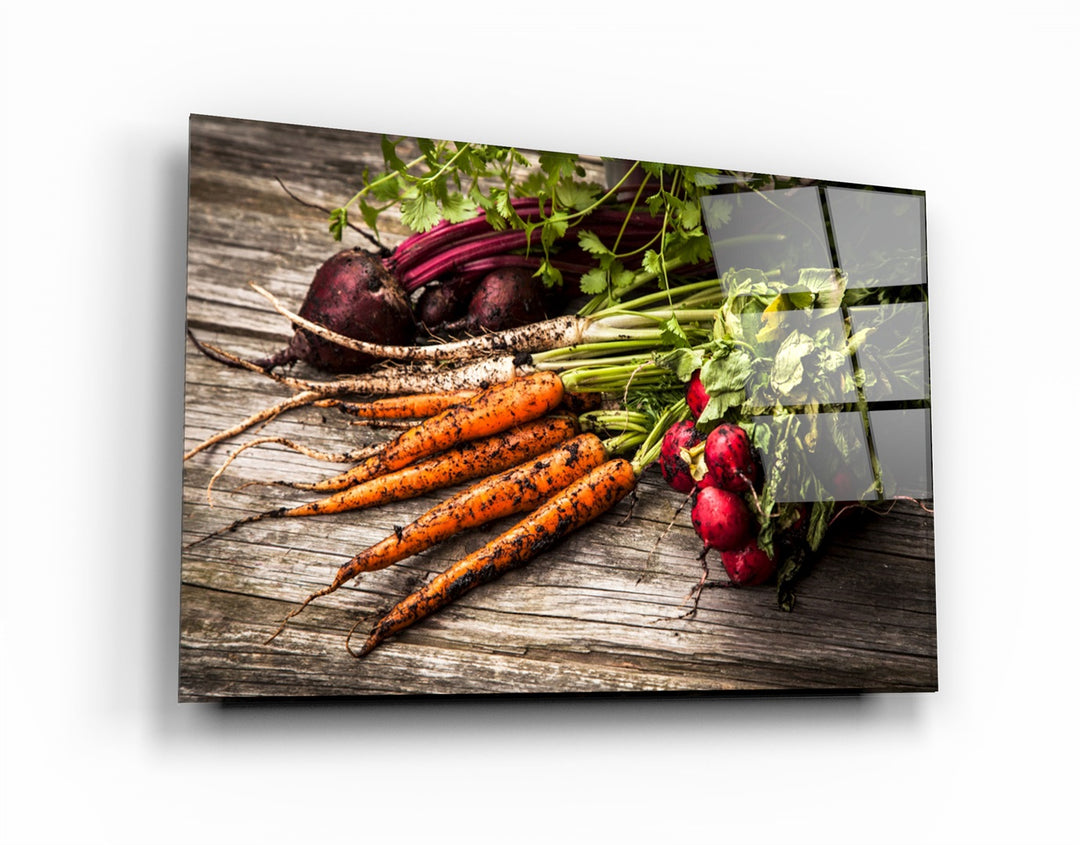 ・"Carrot and Radish"・Glass Wall Art | Artdesigna Glass Printing Wall Arts.