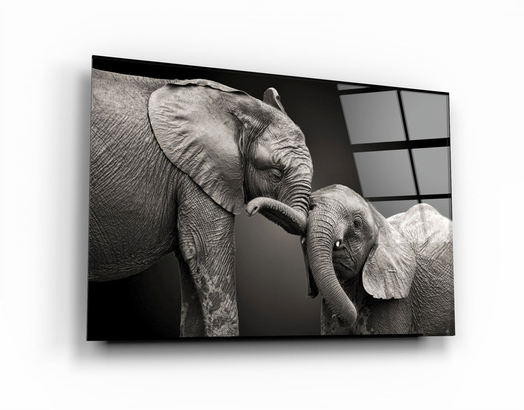 ・"Elephants"・Glass Wall Art | Artdesigna Glass Printing Wall Arts.