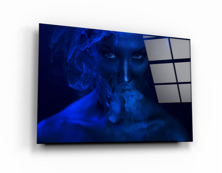 ・"Smoke and Woman"・Glass Wall Art | Artdesigna Glass Printing Wall Arts.