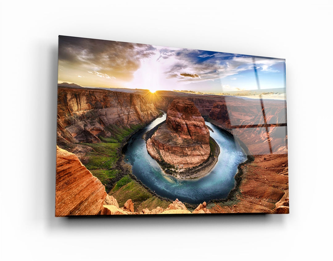 ・"Canyon Lake"・Glass Wall Art | Artdesigna Glass Printing Wall Arts.