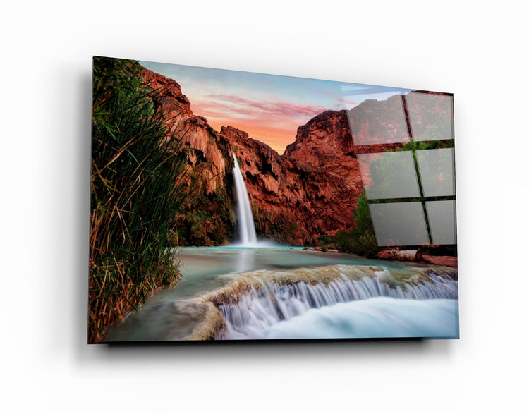 ・"Waterfall"・Glass Wall Art | Artdesigna Glass Printing Wall Arts.