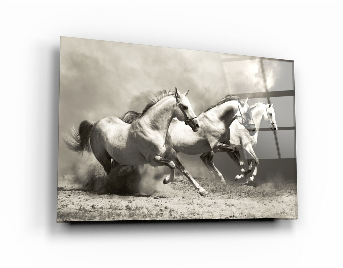 ・"Running Horses"・Glass Wall Art | Artdesigna Glass Printing Wall Arts.