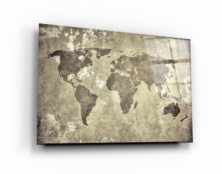 ・"World Map"・Glass Wall Art | Artdesigna Glass Printing Wall Arts.