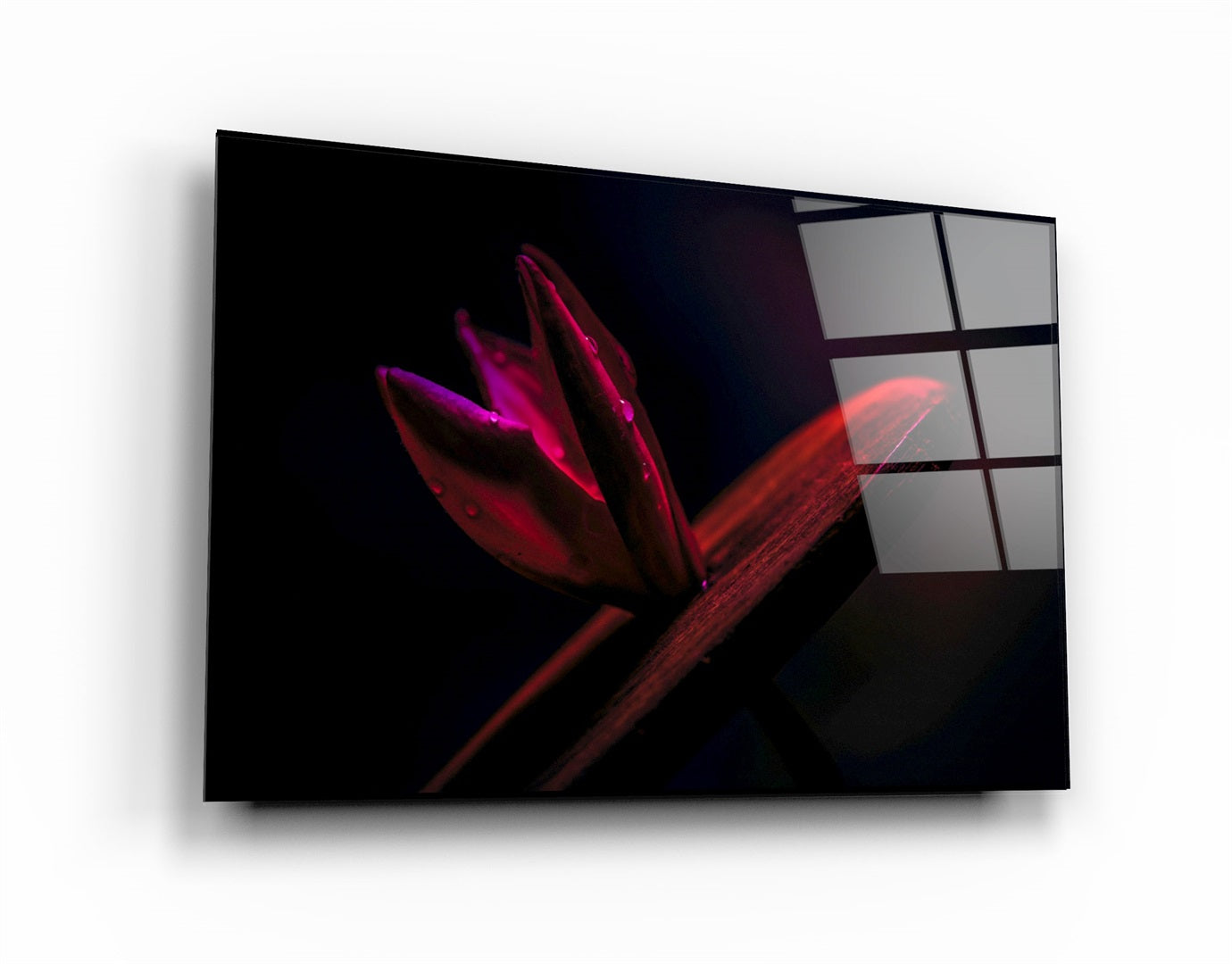 ・"Red Leaf"・Glass Wall Art | Artdesigna Glass Printing Wall Arts.