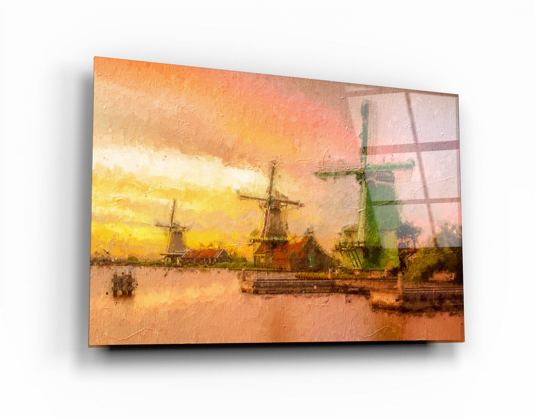 ・"Windmills"・Glass Wall Art | Artdesigna Glass Printing Wall Arts.