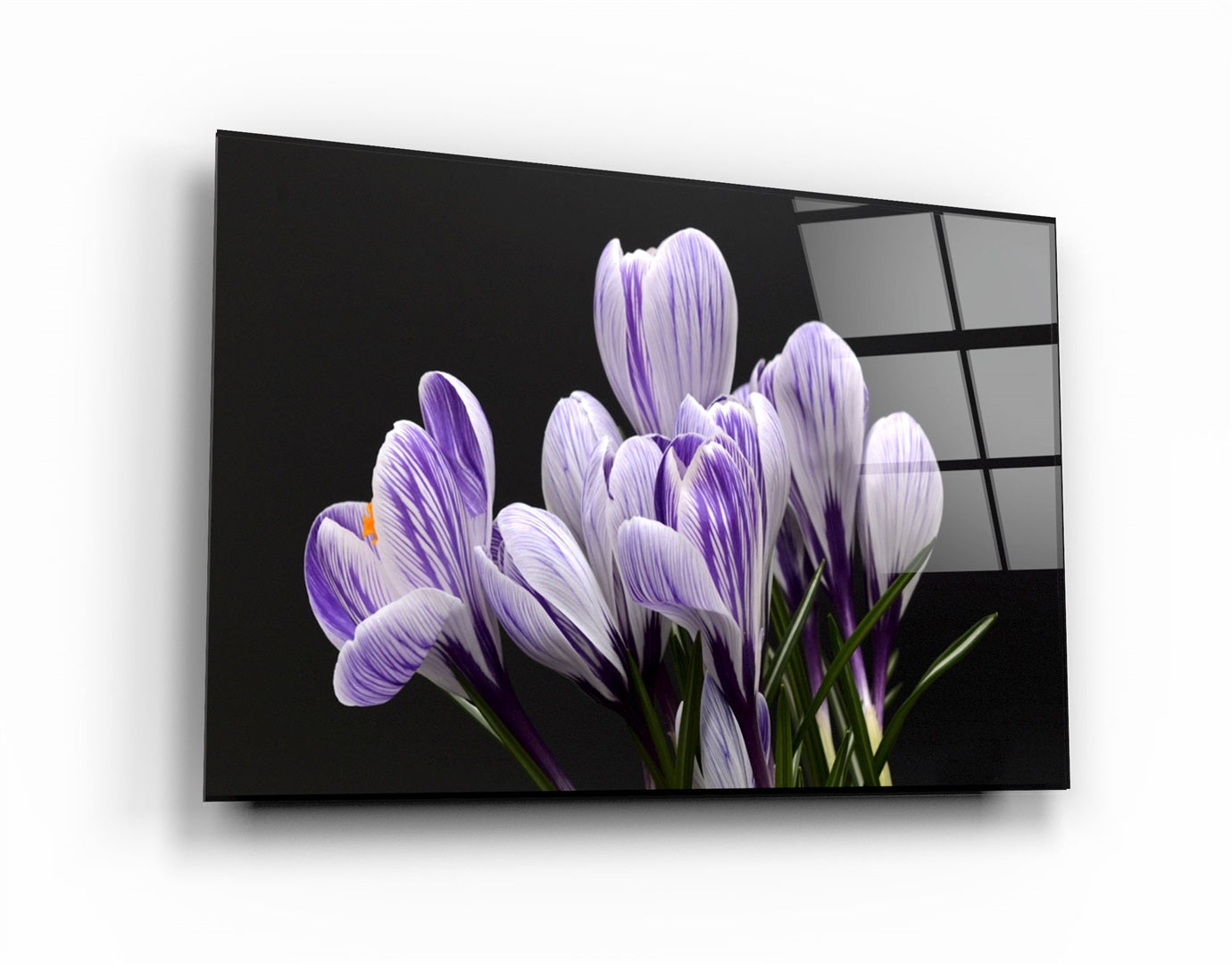 ・"Purple Flowers"・Glass Wall Art | Artdesigna Glass Printing Wall Arts.