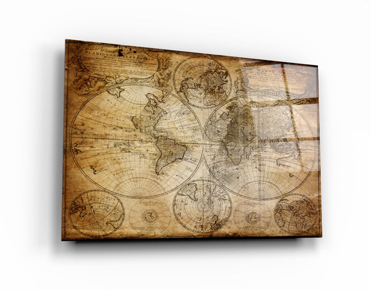 ・"The Old Map"・Glass Wall Art | Artdesigna Glass Printing Wall Arts.