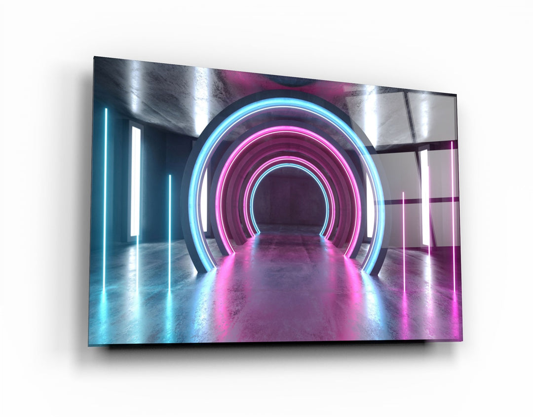 ・"Neon Ring"・Glass Wall Art | Artdesigna Glass Printing Wall Arts.