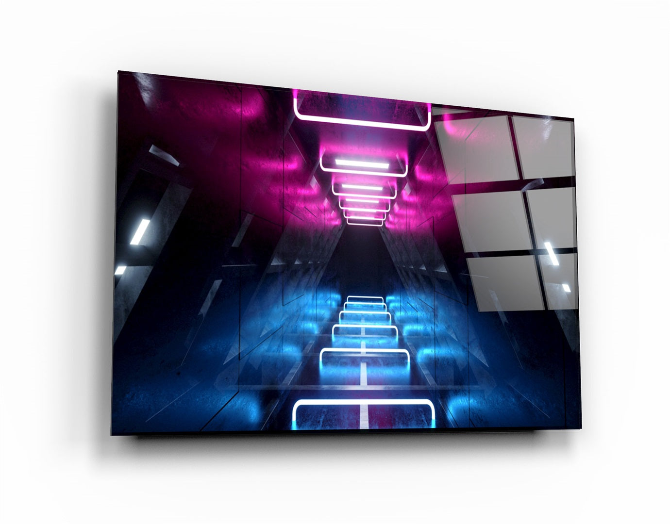 ・"Neon Roller Coaster"・Glass Wall Art | Artdesigna Glass Printing Wall Arts.