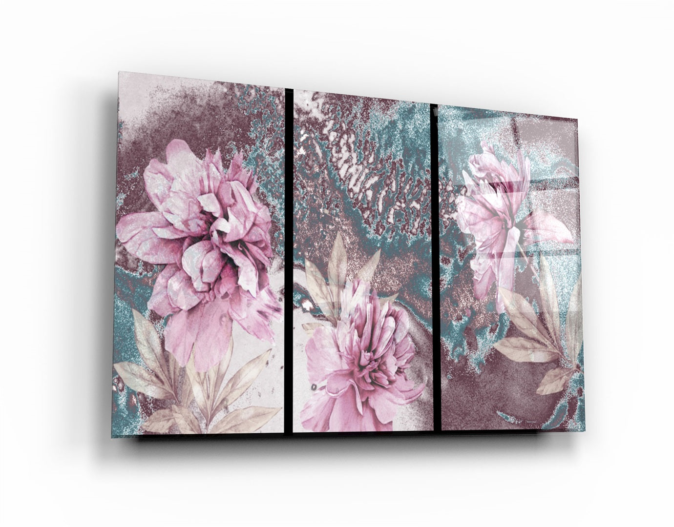 ・"Divided Flowers"・Glass Wall Art | Artdesigna Glass Printing Wall Arts.