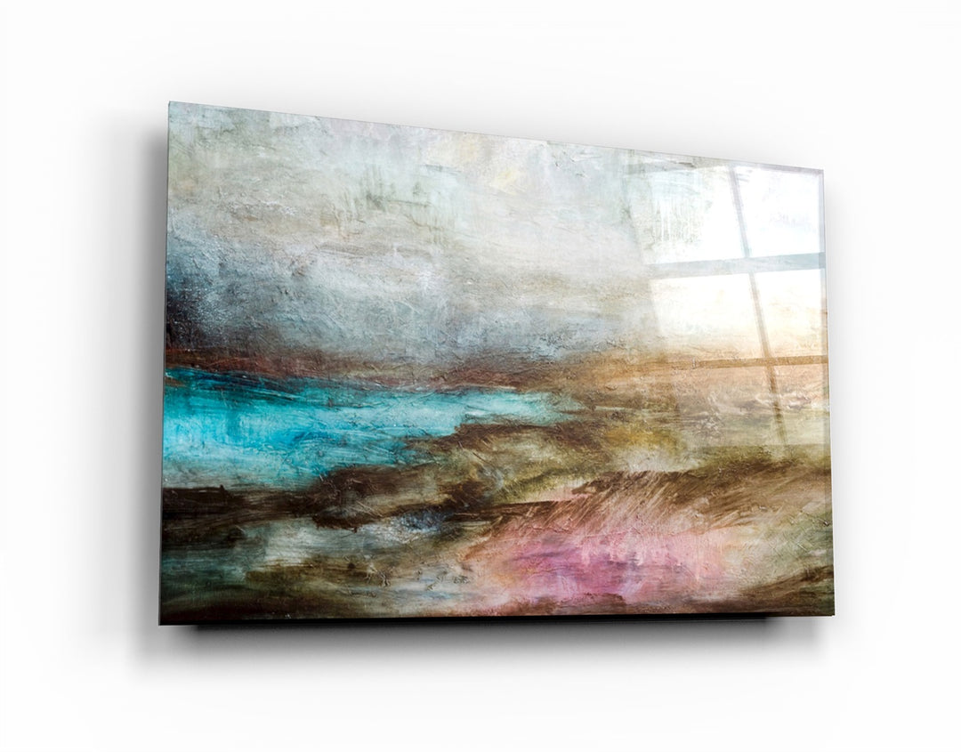 ・"Abstract Lake"・Glass Wall Art | Artdesigna Glass Printing Wall Arts.