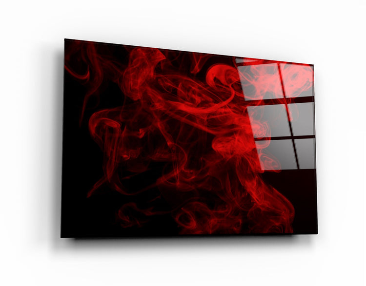 ・"Red Smoke2"・Glass Wall Art | Artdesigna Glass Printing Wall Arts.