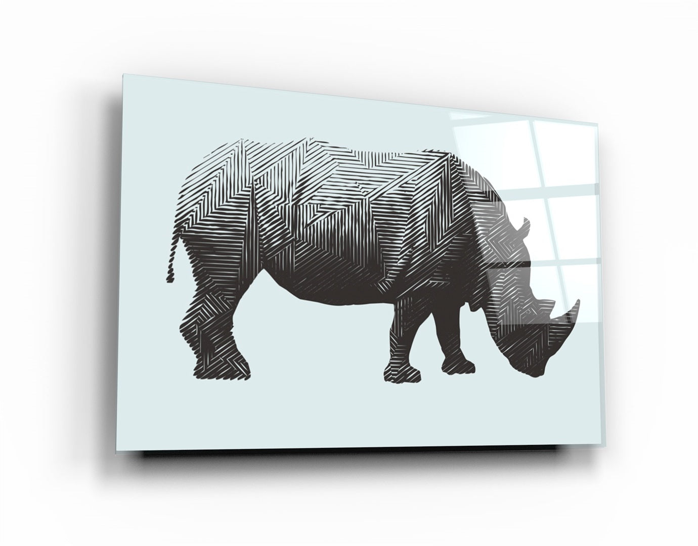 ・"Rhino"・Glass Wall Art | Artdesigna Glass Printing Wall Arts.