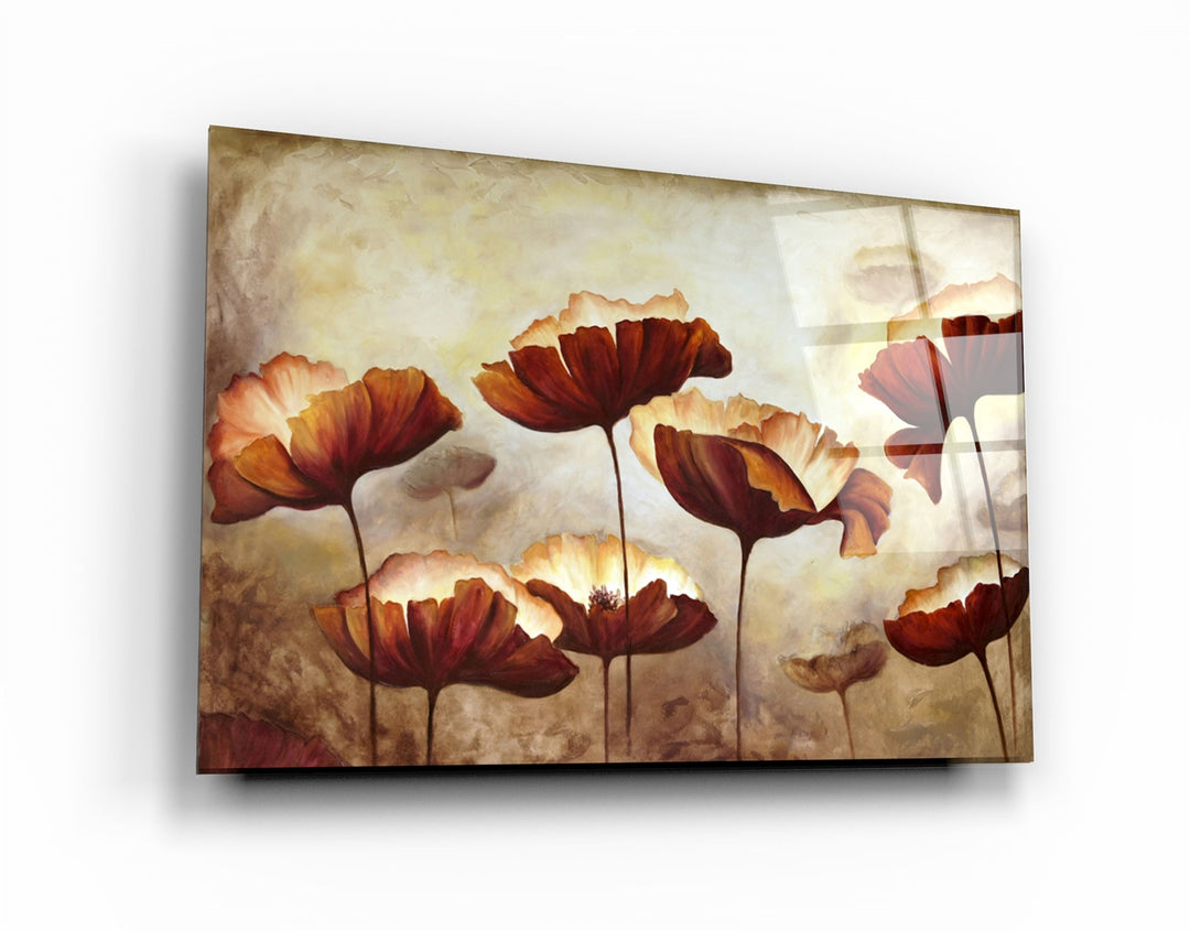 ・"Vintage Flowers"・Glass Wall Art | Artdesigna Glass Printing Wall Arts.