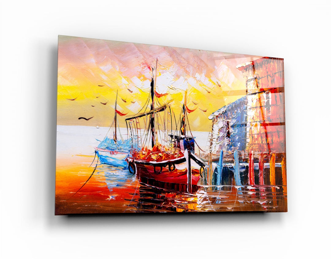 ・"The Boat Painting"・Glass Wall Art | Artdesigna Glass Printing Wall Arts.