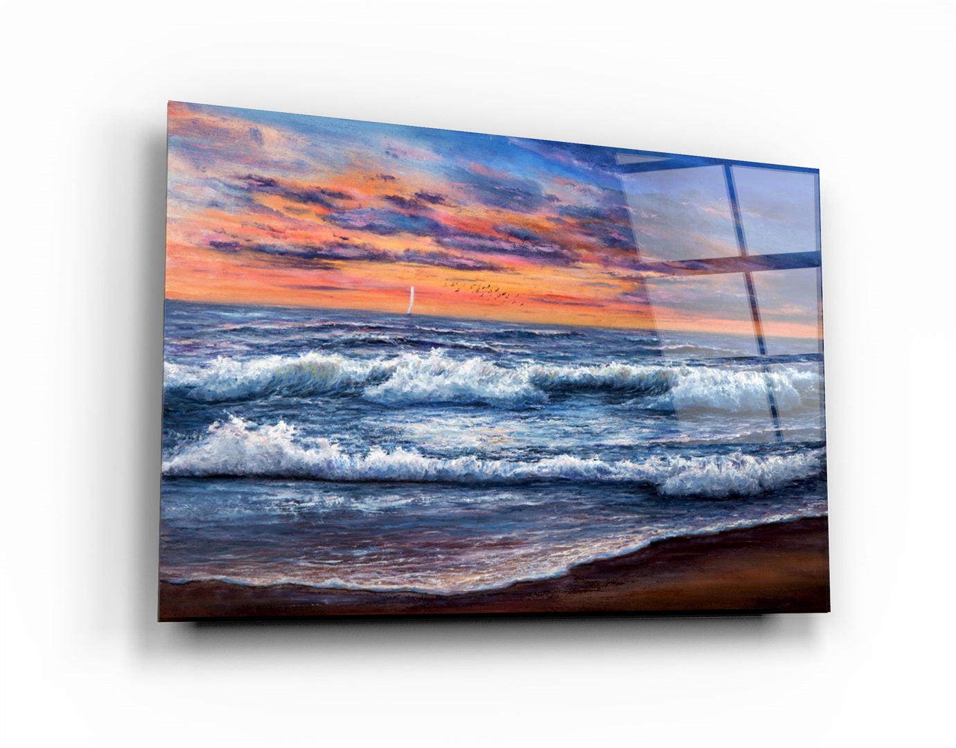 ・"Waves"・Glass Wall Art | Artdesigna Glass Printing Wall Arts.