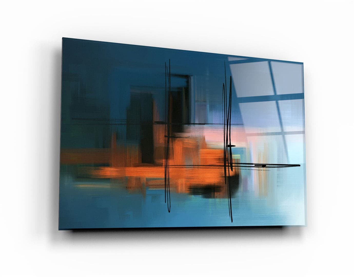 ・"Modern Abstract Line Art V10"・Glass Wall Art | Artdesigna Glass Printing Wall Arts.